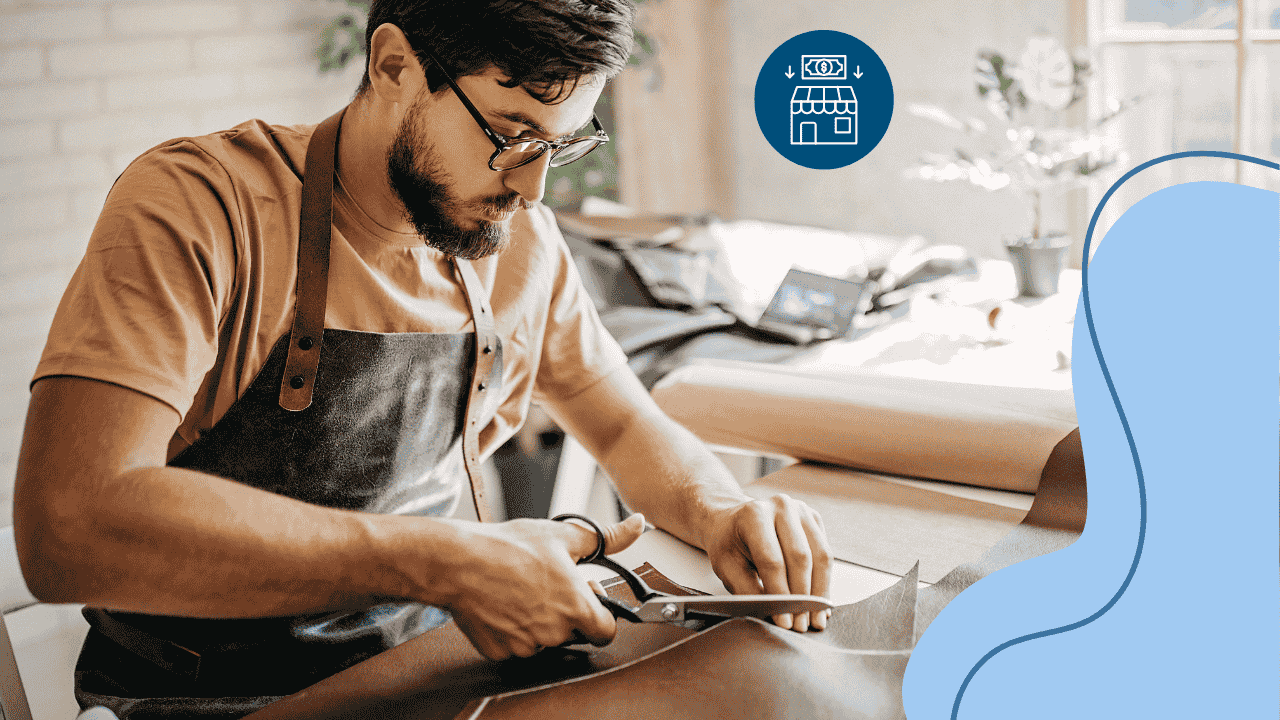 A small business owner reviewing SBA loan paperwork with concern, representing stricter rules in 2025