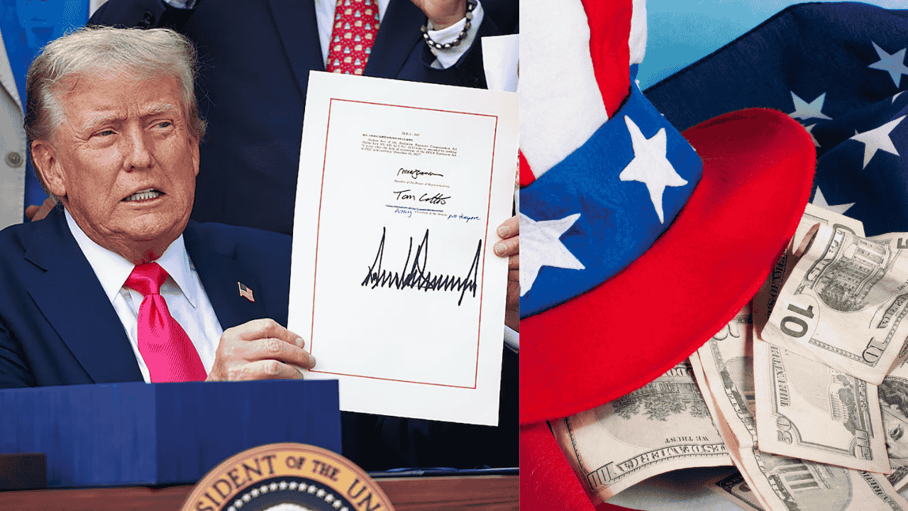 Graph showing the financial impact of the One Big Beautiful Bill Act, highlighting $3.4 trillion in deficit increases from tax cuts and spending changes.