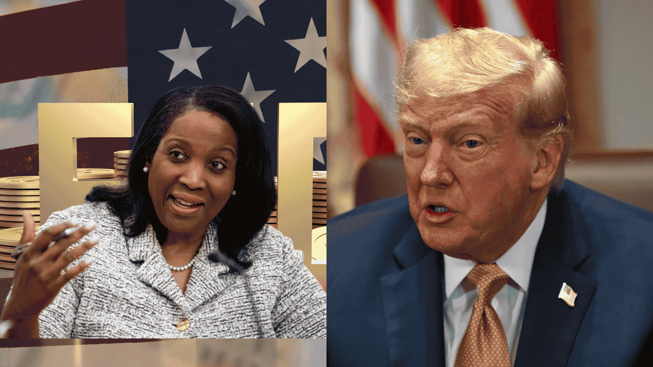 Federal appeals court gavel with Federal Reserve building, symbolizing ruling to block Lisa Cook’s removal in 2025- GlimMarket Article